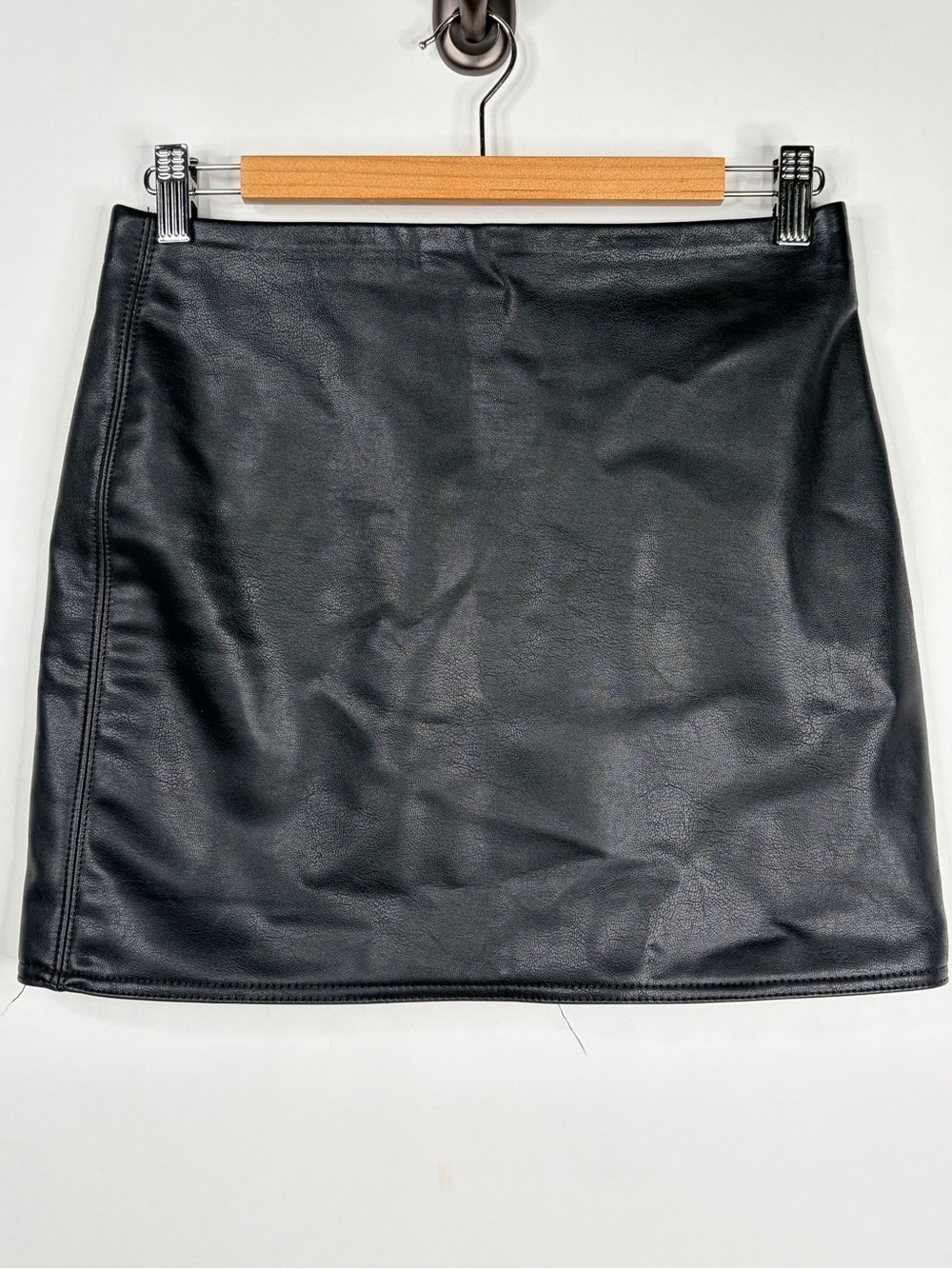 H&M Black Faux Leather Mini Skirt